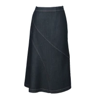 Diagonal Denim Skirt Midi