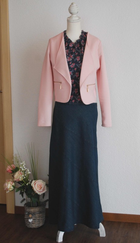 Rachel - Long Vintage Denim Skirt Maxi